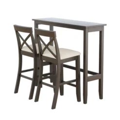 Farmhouse 48" 3-Piece Rectangular Wood Bar Height Dining Set-ModernLuxe