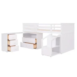 Twin Size Low Loft Bed With Storage Steps And Portable Desk-ModernLuxe -ModernLuxe GUEST 3a1259d9 cc72 4d7c 88c3 ca438fc550a8
