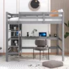 Full Size Loft Bed With Multifunction Shelves And Under-Bed Desk - ModernLuxe -ModernLuxe GUEST 3a38278e f387 43f4 8684 b90954a37423