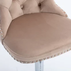 Set Of 2 Modern Velvet Upholstered Tufted Swivel Barstools With Nailhead Trim And Adjustable Seat Height-ModernLuxe -ModernLuxe GUEST 3aa9a1cd 6d50 4bdb 8199 c44a7ff00460