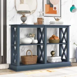 Accent Console Table With 3-Tier Open Storage Spaces-ModernLuxe -ModernLuxe GUEST 3ab771e1 451b 4726 b9a0 9e10384b3eca
