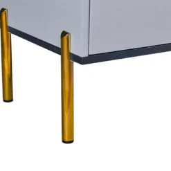 Contemporary Dressing Table With LED Lights And Marble Top, Gray - ModernLuxe -ModernLuxe GUEST 3b2403d6 654e 4026 a834 52bc654b443e