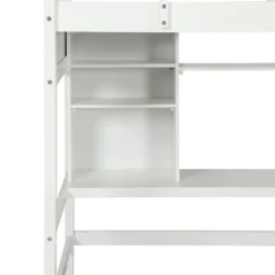 Twin Size Loft Bed With Storage Shelves, Desk And Ladder - ModernLuxe -ModernLuxe GUEST 3b77c92b 40bb 43b6 8e7c 48f86f8e16f1