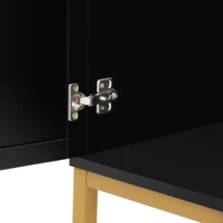 Sideboard With Faux Rattan Door And Metal Legs - ModernLuxe -ModernLuxe GUEST 3bcf28aa aa8e 479a 8c56 93dd5938c250