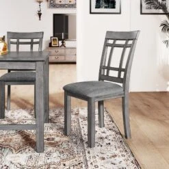 6-Piece Farmhouse Rustic Wooden Dining Table Set With 4 Chairs And Bench, Antique Gray - ModernLuxe -ModernLuxe GUEST 3c34ca9e 4351 423e a9d8 4f405a4fd3ca