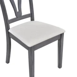 Mid-Century Wood 5-Piece Dining Table Set With 4 Upholstered Dining Chairs-ModernLuxe -ModernLuxe GUEST 3cb943d6 e3de 44a2 a2b3 e139e9266854