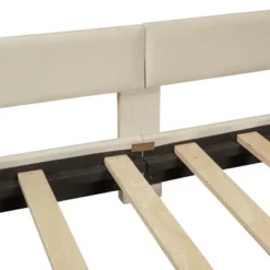 Twin Size Upholstered Daybed Platform Bed With Classic Stripe Shaped Headboard-ModernLuxe -ModernLuxe GUEST 3d832f45 99cf 42e3 a651 eee1d82a71b3