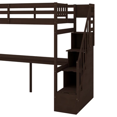 Twin Size Loft Bed With Storage Staircase And Built-in Desk-ModernLuxe 12 Twin Size Loft Bed With Storage Staircase And Built-in Desk-ModernLuxe - Image 10