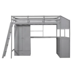 Twin Size Loft Bed With Wardrobe, Drawers And Desk With Shelves - ModernLuxe -ModernLuxe GUEST 3dbbe812 4827 4ae4 9dcc 9f16ece9eb08