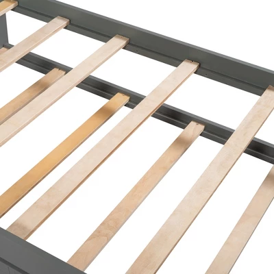 Twin Over Twin Wood Bunk Bed With 4 Drawers, Trundle And Staircase-ModernLuxe 11 Twin Over Twin Wood Bunk Bed With 4 Drawers, Trundle And Staircase-ModernLuxe - Image 9