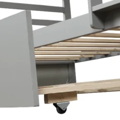 Twin Over Twin Wood Bunk Bed With Safety Rail And Movable Trundle-ModernLuxe -ModernLuxe GUEST 3de604a1 bd29 4c6d a7a4 ff4bf0fa2257