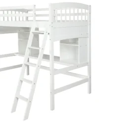 Twin Size Loft Bed With Storage Shelves, Desk And Ladder - ModernLuxe -ModernLuxe GUEST 3e770ecc e392 4705 8c76 a66992a03523