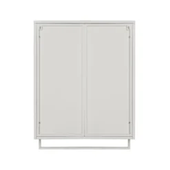 23.62" Glass Door Wall Cabinet With 2-Tier Enclosed Storage, Open Shelves And Towel Rack, White - ModernLuxe -ModernLuxe GUEST 3e991951 d72b 4d36 a726 303dbc7f0aa1