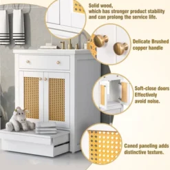 24" Bathroom Vanity With Single Undermount Sink, Combo Storage Cabinet With Pull-out Footrest White-ModernLuxe -ModernLuxe GUEST 3ebfff88 8c1d 4a4a b12d 221872ea0c51