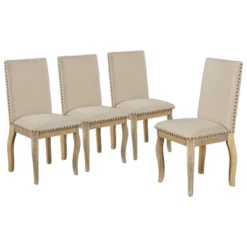 5 PCS Round Wood Extendable Dining Table Set With 4 Upholstered Dining Chairs-ModernLuxe -ModernLuxe GUEST 3f067f5c e1b8 4a97 b8a1 24e970d94ae6