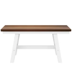 Farmhouse 6-Piece Wood Dining Table Set With Long Bench And 4 Dining Chairs-ModernLuxe -ModernLuxe GUEST 3f0869b9 6c03 4472 a440 79384fd7a91e