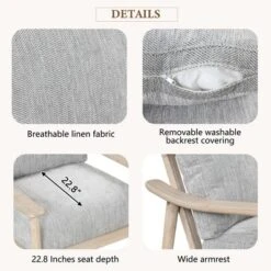 Retro Accent Chair With Solid Wood Frame And Vertical Slatted Back-ModernLuxe -ModernLuxe GUEST 3f1122ef 14ec 416c ba8b 54413994dc8e