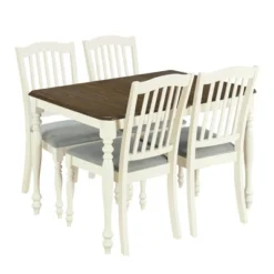 5 PCS Mid-Century Extendable Dining Table Set With 15inch Butterfly Leaf And 4 Upholstered Chairs-ModernLuxe -ModernLuxe GUEST 3fde18c2 0d2b 43e5 a4ab 97f57c33f235