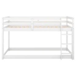 Twin Over Twin Floor Bunk Bed With Ladder - ModernLuxe 14 Twin Over Twin Floor Bunk Bed With Ladder - ModernLuxe -ModernLuxe GUEST 401f5cf5 cad7 4266 901a 92459caccc32
