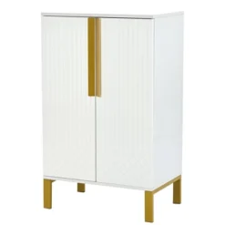 23.7" Freestanding Tipping Shoe Cabinet With Adjustable Shelves - ModernLuxe -ModernLuxe GUEST 409c8375 0a3e 4b15 8324 0b4f52fa78b9