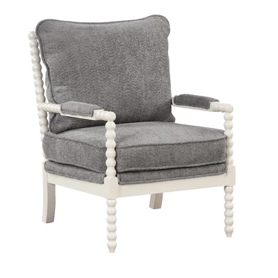 Velvet Accent Spindle Chair With Ottoman, Modern Arm Reading Chair With Armrests Pad And Footrest-ModernLuxe 7 Velvet Accent Spindle Chair With Ottoman, Modern Arm Reading Chair With Armrests Pad And Footrest-ModernLuxe - Image 5