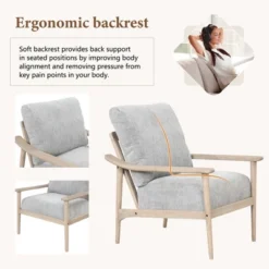 Retro Accent Chair With Solid Wood Frame And Vertical Slatted Back-ModernLuxe -ModernLuxe GUEST 412b2365 a8ea 41bc 81d6 6088a3fce43a