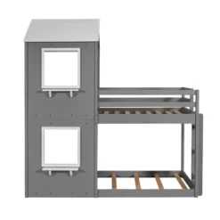 Twin Over Twin Wood Bunk Bed With Roof, Window, Guardrail, And Ladder-ModernLuxe -ModernLuxe GUEST 41a0aaad 8059 4064 b76e 36ee44ae0930