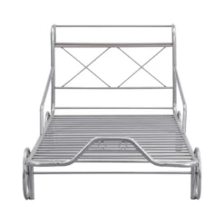 Twin Size Metal Car Bed With Four Wheels, Guardrails And X-Shaped Frame Shelf - ModernLuxe -ModernLuxe GUEST 41f3320e 84b8 4a26 86ac 7beac58ef69d