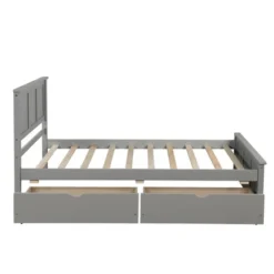 Twin Size Wood Platform Storage Bed With Two Drawers On Wheels-ModernLuxe -ModernLuxe GUEST 4329fc1a 66e1 41ba 90b9 bd15aac3a443