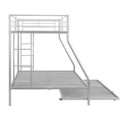 Twin Over Full Steel Bunk Bed With Twin Size Trundle Bed And Two-Side Ladders-ModernLuxe -ModernLuxe GUEST 43592fe0 0454 442f 959b 80f68e6cd612