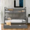 Twin Over Full Bunk Bed With Twin Size Trundle Bed, Ladder And Guardrail-ModernLuxe -ModernLuxe GUEST 43b8e786 99f6 45e4 a2a8 3b2b20d5e025