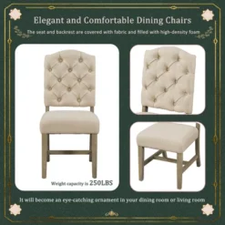 5 PCS Extendable Wood Dining Table Set With Round Table And 4 Upholstered Chairs-ModernLuxe -ModernLuxe GUEST 43bcd3a4 e433 497a a0d1 1cc68d07d469