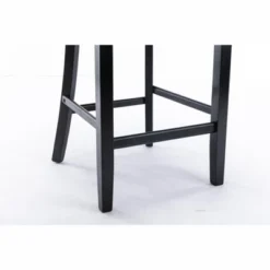 Set Of 2 Velvet Upholstered Barstools With Button Tufted Decoration, Chrome Nailhead Trim And Wooden Legs-ModernLuxe -ModernLuxe GUEST 44ee0911 44d4 467e 9190 614b9f0432e1