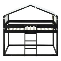 Wood Twin Over Twin Bunk Bed With Tent-ModernLuxe -ModernLuxe GUEST 4675e550 4434 4a68 a5ba a0eaf0ffc8f3