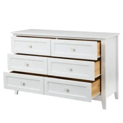 Solid Wood Painted 6 Drawer Dresser With Vintage Round Handles - ModernLuxe 18 Solid Wood Painted 6 Drawer Dresser With Vintage Round Handles - ModernLuxe -ModernLuxe GUEST 477c2383 9d77 4b3f b136 8ec7b393cf28
