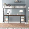 Metal Twin Size Low Loft Bed With Storage Shelf And Table, Black - ModernLuxe -ModernLuxe GUEST 4793d471 361f 44e6 b16f 271ebedde45d