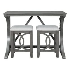 Farmhouse 3-Piece Counter Height Dining Table Set With USB Port And Upholstered Stools-ModernLuxe -ModernLuxe GUEST 47fb9d28 53e9 4f3a 8821 8f0be2fe8261