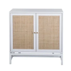Set Of 2, Natural Rattan 2 Door Cabinets With 1 Adjustable Internal Shelf - ModernLuxe -ModernLuxe GUEST 488de99d c9bb 4a87 afe3 2bd8c09fb23b