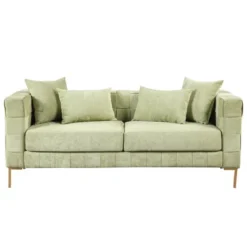 80.5" Modern Upholstered Sofa With Golden Metal Legs And 4 Pillows-ModernLuxe -ModernLuxe GUEST 48baf446 9263 4bef 8901 68aeb674af0a