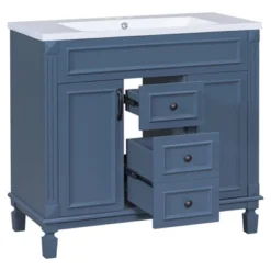 36" Bathroom Vanity With Top Sink, 2 Soft Close Doors And 2 Drawers, Royal Blue - ModernLuxe -ModernLuxe GUEST 4982fe2d 1af9 4fea a501 849fe9b3af61