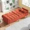 Modern Linen Upholstered Convertible Folding Futon Sofa Bed-ModernLuxe