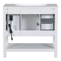 36" White Modern Bathroom Vanity With USB, 3 Drawers, 1 Door And Single Sink - ModernLuxe 19 36" White Modern Bathroom Vanity With USB, 3 Drawers, 1 Door And Single Sink - ModernLuxe -ModernLuxe GUEST 4c57352a ee6c 466f 8ea5 e31a2da9a3ef