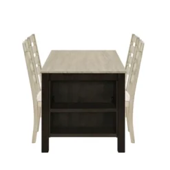 Farmhouse 5-Piece Wood Dining Table Set With 2-Tier Storage Shelves-ModernLuxe -ModernLuxe GUEST 4cf948cc 80b8 4682 9c3a 3ba460096c60