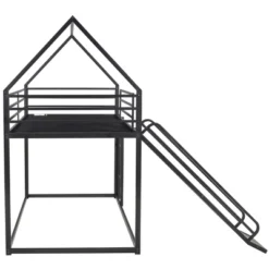 Twin Over Twin House Bunk Bed With Ladder And Slide - ModernLuxe -ModernLuxe GUEST 4d9baa79 eedc 494e b797 a45efc64ee73