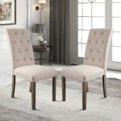 Set Of 2 Aristocratic Solid Wood Tufted Dining Chair-ModernLuxe -ModernLuxe GUEST 4d9e8bcb 13d0 44a8 bfe8 b793c51aa68d