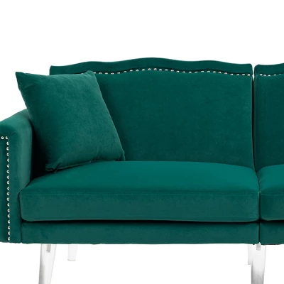 Modern Velvet Upholstered Loveseats Sofa With 2 Pillows-ModernLuxe 13 Modern Velvet Upholstered Loveseats Sofa With 2 Pillows-ModernLuxe - Image 11