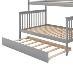 Twin Over Full Bunk Bed With Trundle Bed And Staircase-ModernLuxe -ModernLuxe GUEST 4e9bb418 7866 44bc b65d feac11041b28