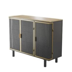40.35" Contemporary Sideboard With 3 Doors, Dark Gray - ModernLuxe -ModernLuxe GUEST 4f0b9773 0b58 4063 8335 fe57db103702