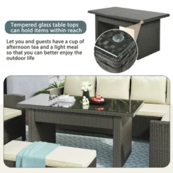 6 PCS Patio Outdoor Rattan Sectional Sofa Set, Conversation Seating Group With Cushions-ModernLuxe -ModernLuxe GUEST 4f2ee80d f0ed 4a21 9846 493c2097ceba