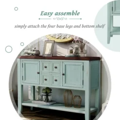 Modernluxe Cambridge Series Buffet Sideboard Console Table With Bottom Shelf -ModernLuxe GUEST 4f3fa15d fa13 4555 adb9 2186618ba1bf